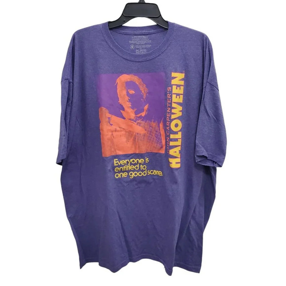 Halloween Men's Big & Tall Purple Neon Negative Filter Graphic‎ Movie Tee Sz 2XL - Picture 1 of 4